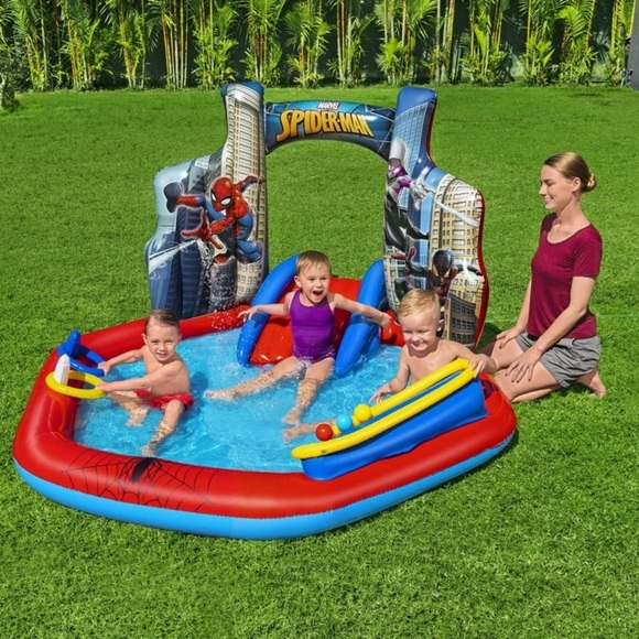 Bestway: Spider-Man Inflatable Water Play Center - 6'11"x6'9"x50". NWT in box. - Picture 7 of 10